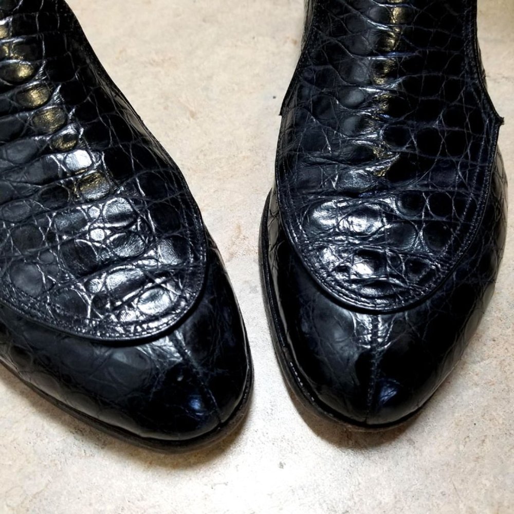 1950's Extraordinary Alligator Split-Toe Loafers Shoes. - Picture 2 of 7